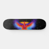 Space Phoenix Nebula Black Starlight Sky Skateboard (Horizontal)