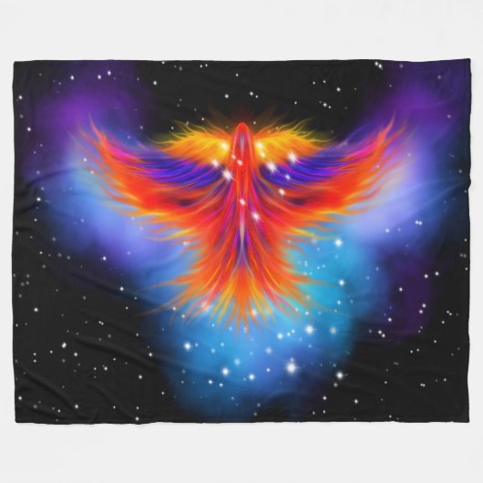 Space Phoenix Nebula Fleecedecke (Vorderseite (Horizontal))