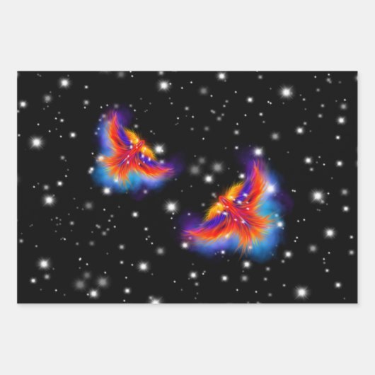 Space Phoenix Nebula Geschenkpapier Set (Vorderseite)