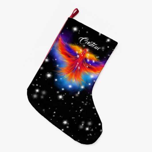 Space Phoenix Nebula Großer Weihnachtsstrumpf (Vorderansicht (hängend))