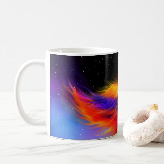 Space Phoenix Nebula Kaffeetasse (Mit Donut)