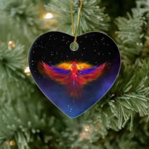Space Phoenix Nebula Keramik Ornament