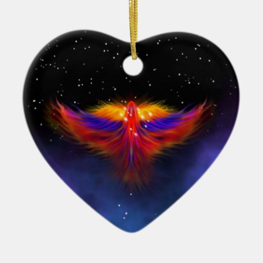 Space Phoenix Nebula Keramik Ornament (Vorne)