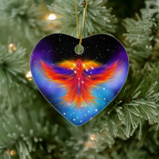 Space Phoenix Nebula Keramik Ornament (Baum)