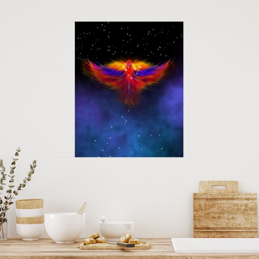 Space Phoenix Nebula Poster (Küche)