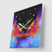 Space Phoenix Nebula Quadratische Wanduhr (Winkel)