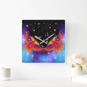 Space Phoenix Nebula Quadratische Wanduhr (Zuhause)