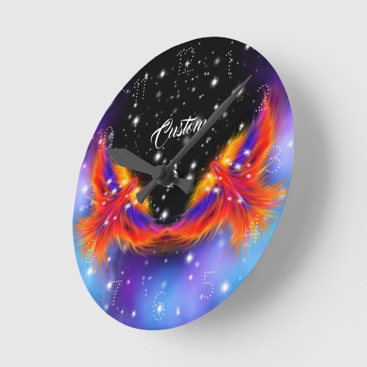 Space Phoenix Nebula Runde Wanduhr (Winkel)