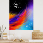Space Phoenix Wing Monogram Poster (Küche)