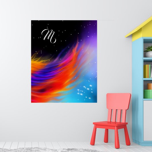 Space Phoenix Wing Monogram Poster (Kinderzimmer 1)