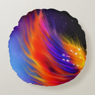 Space Phoenix Wings Rundes Kissen