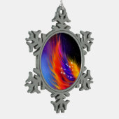 Space Phoenix Wings Schneeflocken Zinn-Ornament (Links)