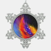 Space Phoenix Wings Schneeflocken Zinn-Ornament (Vorderseite)