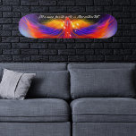 Space Phoenix Wingspan mit Ihrem Angebot Skateboard<br><div class="desc">Fiery Phönix fliegt durch den Weltraum auf einer blauen und lila Nebel-Wolke. Der funkelnde Sternencluster,  der den Kopf des mythischen Vogels krönt,  bildet die Phönix-Konstellation. ♡ Idyllfire</div>