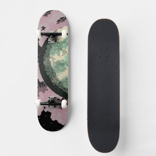 Space Pixel Art. Skateboard (Vorderseite)
