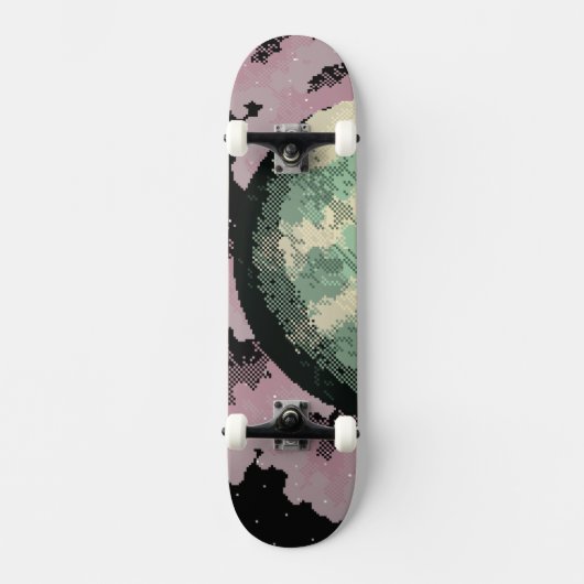 Space Pixel Art. Skateboard (Vorderseite)