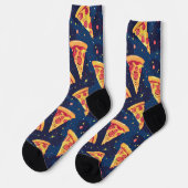 Space Pizza Party - Galactic Pepperoni Slice Socken (Linkes Detail)
