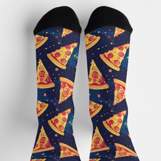 Space Pizza Party - Galactic Pepperoni Slice Socken (Oben)