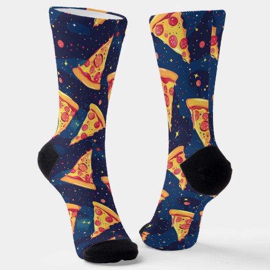 Space Pizza Party - Galactic Pepperoni Slice Socken (Gewinkelt)