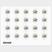 Space Planet Birthday Party Classic Round Sticker (Blatt)