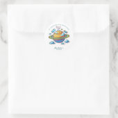 Space Planet Birthday Party Classic Round Sticker (Tasche)