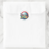 Space Planet Birthday Party Classic Round Sticker (Tasche)