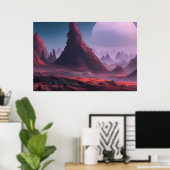 Space Planet Landscape Digital Art Poster #019 (Heimbüro)
