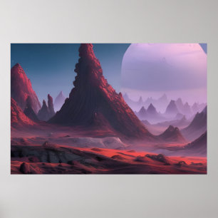 Space Planet Landscape Digital Art Poster #019