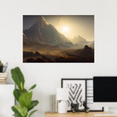 Space Planet Landscape Digital Art Poster #030 (Heimbüro)