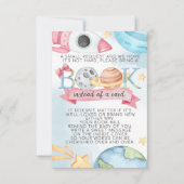 Space Planet Pink Girl Book Request Card Einladung (Vorderseite)