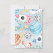 Space Planet Pink Girl Book Request Card Einladung (Rückseite)