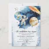 Space Planets Countdown Baby Dusche Einladung (Vorderseite)