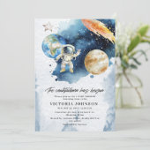 Space Planets Countdown Baby Dusche Einladung (Stehend Vorderseite)