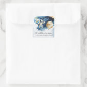 Space Planets Countdown Baby Dusche Quadratischer Aufkleber (Tasche)