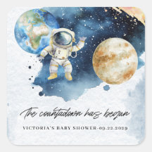 Space Planets Countdown Baby Dusche
