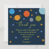 Space Planets Galaxy Stars Junge Dusche Dankeskarte (Vorderseite)