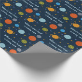 Space Planets Galaxy Stars Junge Duschgeschenk Geschenkpapier (Ecke)