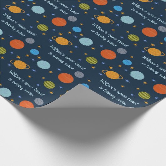 Space Planets Galaxy Stars Junge Duschgeschenk Geschenkpapier (Ecke)