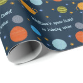Space Planets Galaxy Stars Junge Duschgeschenk Geschenkpapier (Rolleneckpunkt)