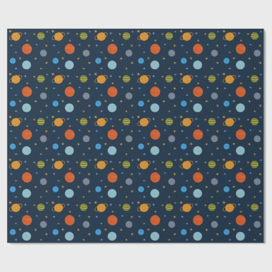 Space Planets Galaxy Stars Junge Duschgeschenk Geschenkpapier (Flach)