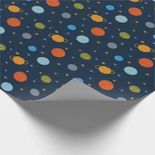 Space Planets Galaxy Stars Junge Duschgeschenk Geschenkpapier (Ecke)