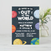 Space Planets Invitation for Birthday Party Galaxy Einladung (Stehend Vorderseite)