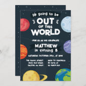 Space Planets Invitation for Birthday Party Galaxy Einladung (Vorne/Hinten)