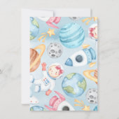 Space Planets Pink Girl Baby Dusche Danke Karte (Rückseite)