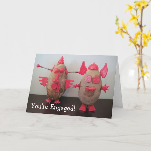 Space Potato Verlobung Karte (Gelbe Blume)