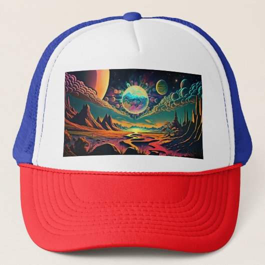 Space Psychedelic Truckerkappe (Vorderseite)