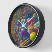 Space Race Black Wall Uhr mit Zahlen (Winkel)