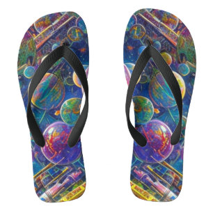 Space Race Breiten Flip Flops Badesandalen