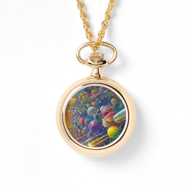 Space Race Gold Halskette beobachten w Zahlen (Vorderseite)