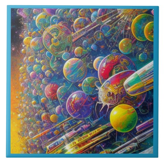 Space Race große Keramik Fliesen (Vorderseite)